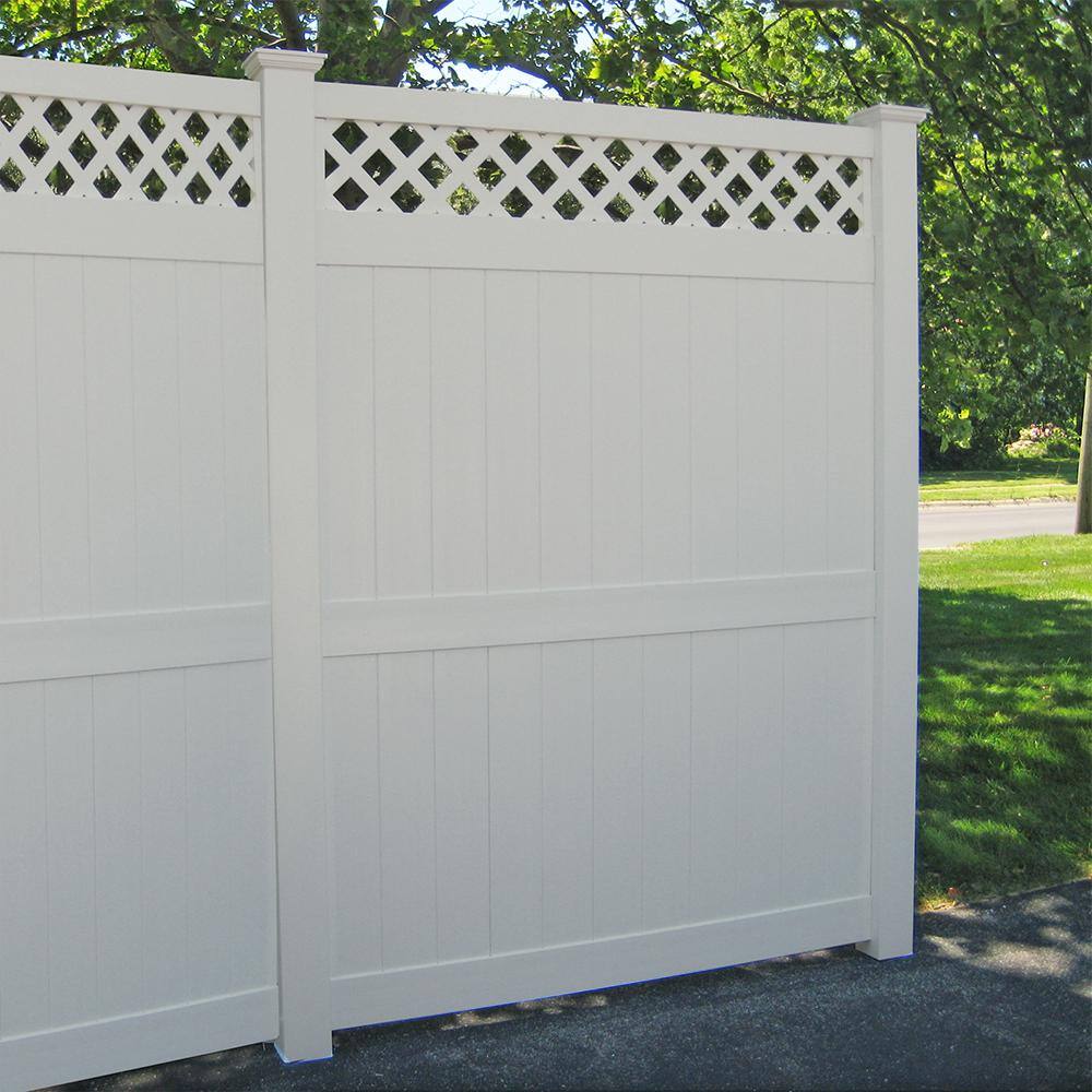 Weatherables Ashton 8 ft. H x 8 ft. W Tan Vinyl Privacy Fence Panel Kit