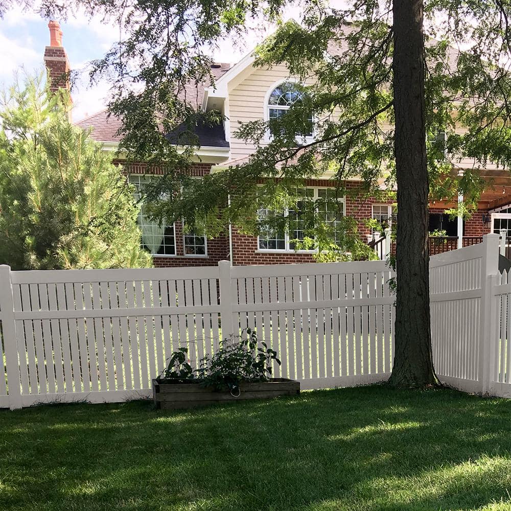 Weatherables Huntington 6 ft. H x 8 ft. W Tan Vinyl Semi-Privacy Fence Panel Kit