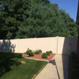 Weatherables 4 in. x 4 in. x 6 ft. Tan Vinyl Fence Line Post