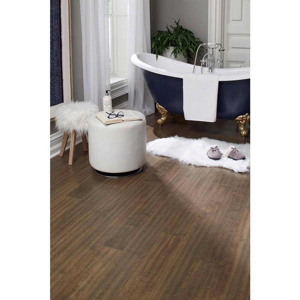 OptiWood Tanned Leather Birch 2/7 in. T x 5 in. W Click Lock Wire Brushed Engineered Hardwood Flooring (16.7 sq.ft./case)