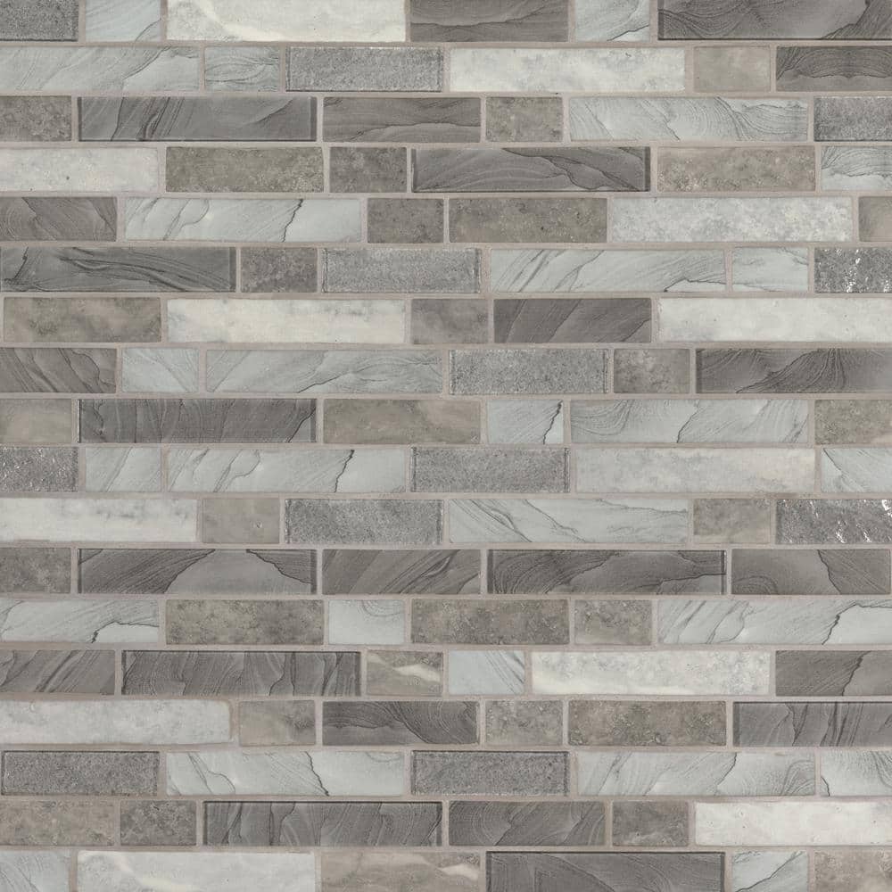 MSI Tarvos Interlocking 11.81 in. x 13.5 in. x 6 mm Glass Mesh-Mounted Mosaic Wall Tile (14.55 sq. ft. / case)