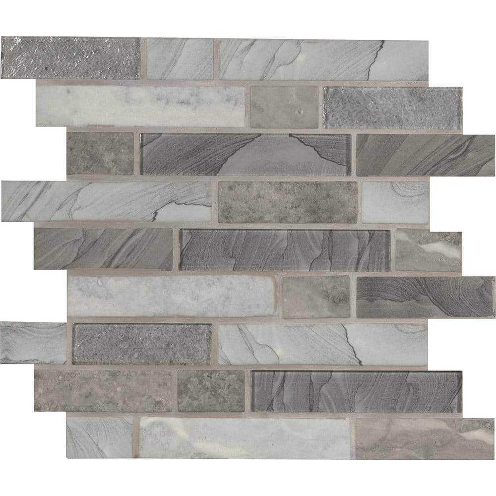 MSI Tarvos Interlocking 11.81 in. x 13.5 in. x 6 mm Glass Mesh-Mounted Mosaic Wall Tile (14.55 sq. ft. / case)