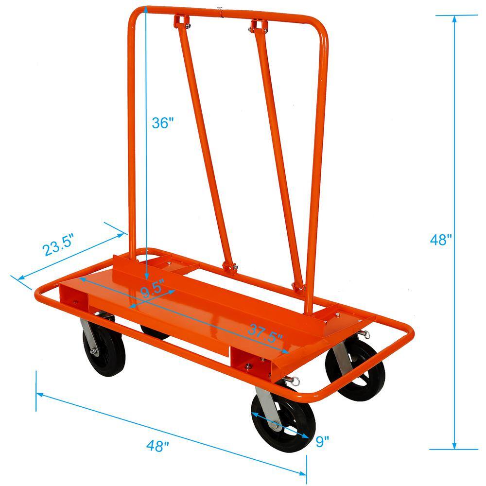 Tatayosi Heavy Duty panel service cart 2400lbs load capacity with 8" Black Mold-On Rubber Wheels
