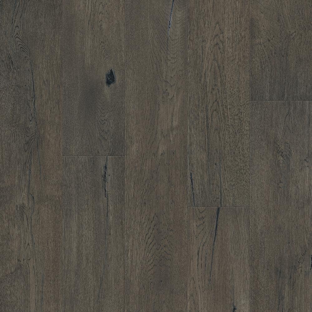 Sure+ Taupe Oak White Oak 1/4 in. T x 6.5 in. W Click Lock Wire Brushed Engineered Hardwood Flooring (21.7 sq.ft./case)