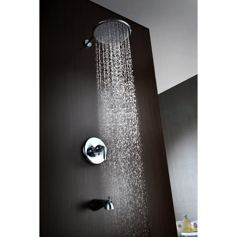 ANZZI Meno Series Single-Handle 1-Spray Tub and Shower Faucet, Brushed Nickel, 11.39-in Rain Showerhead