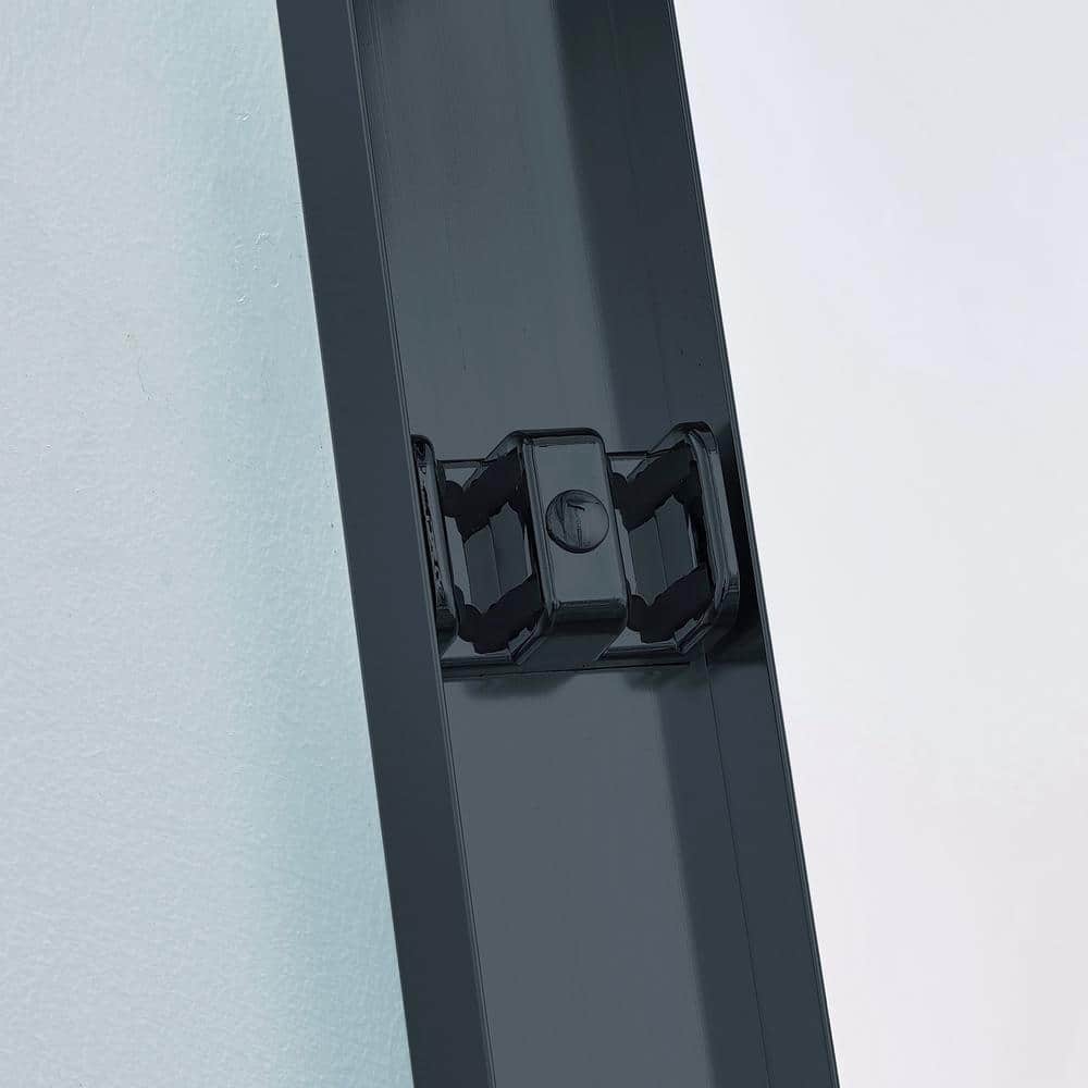 Tenleaf 44 to 48 in. W x 75 in. H Double Sliding Aluminium Alloy Frame Shower Door in Matte Black with Clear Glass