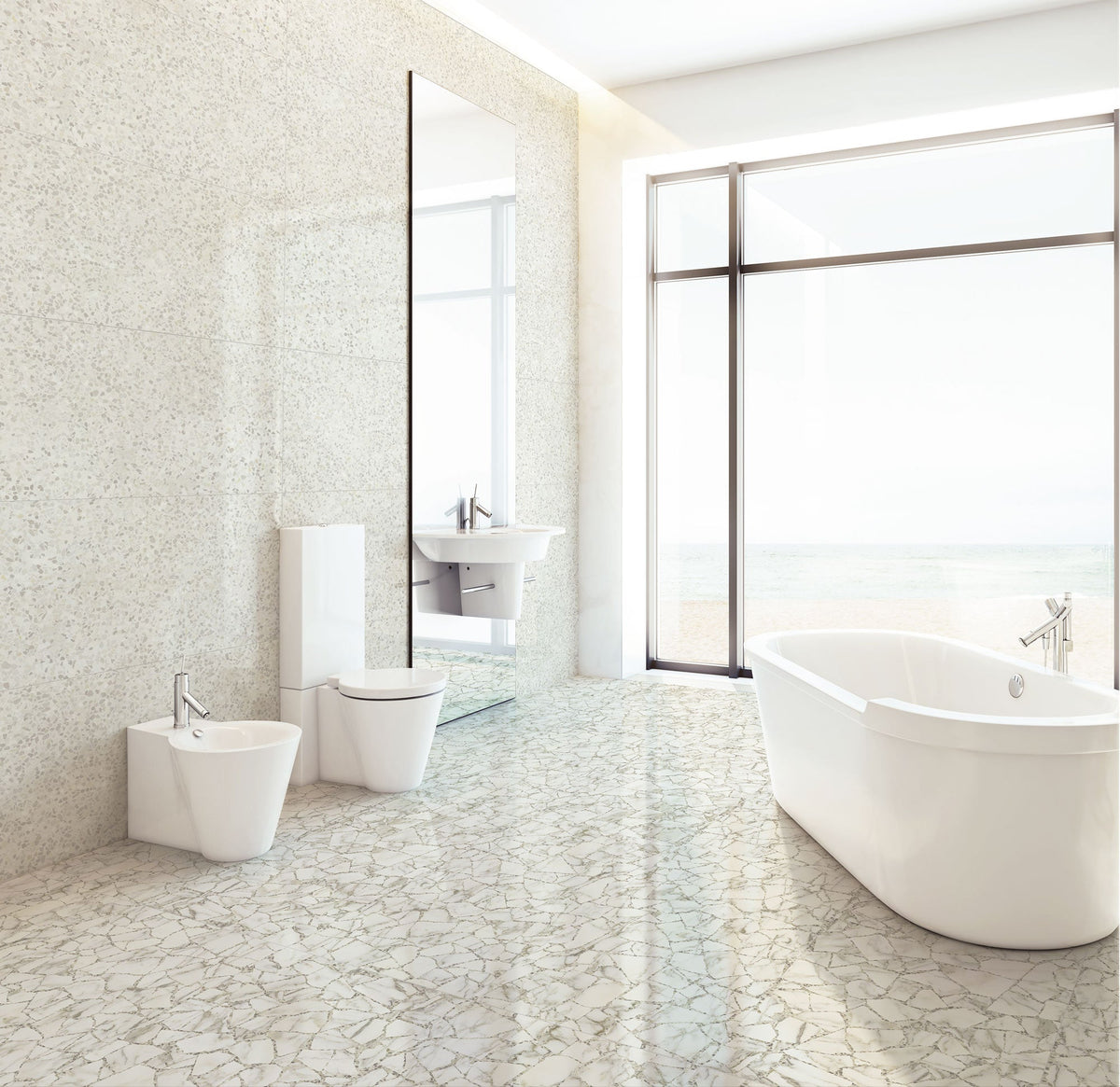 Emser Terazio Palladio 24 in. x 24 in. Glazed Porcelain Stone-Look Floor and Wall Tile, 3-Pack