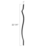 Deckorators 32-1/4 in. x 1 in. Textured Black Aluminum Baroque Baluster (5-Pack)
