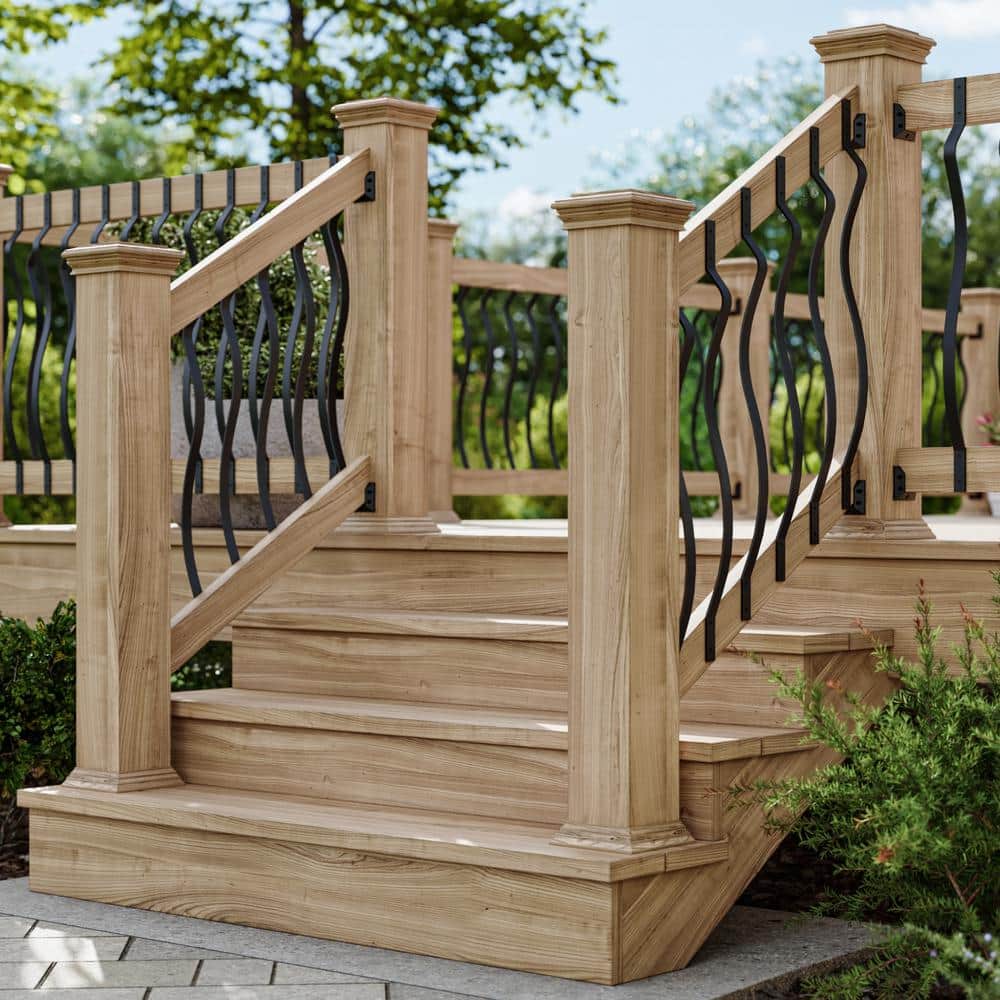 Deckorators 32-1/4 in. x 1 in. Textured Black Aluminum Baroque Baluster (60-Pack)