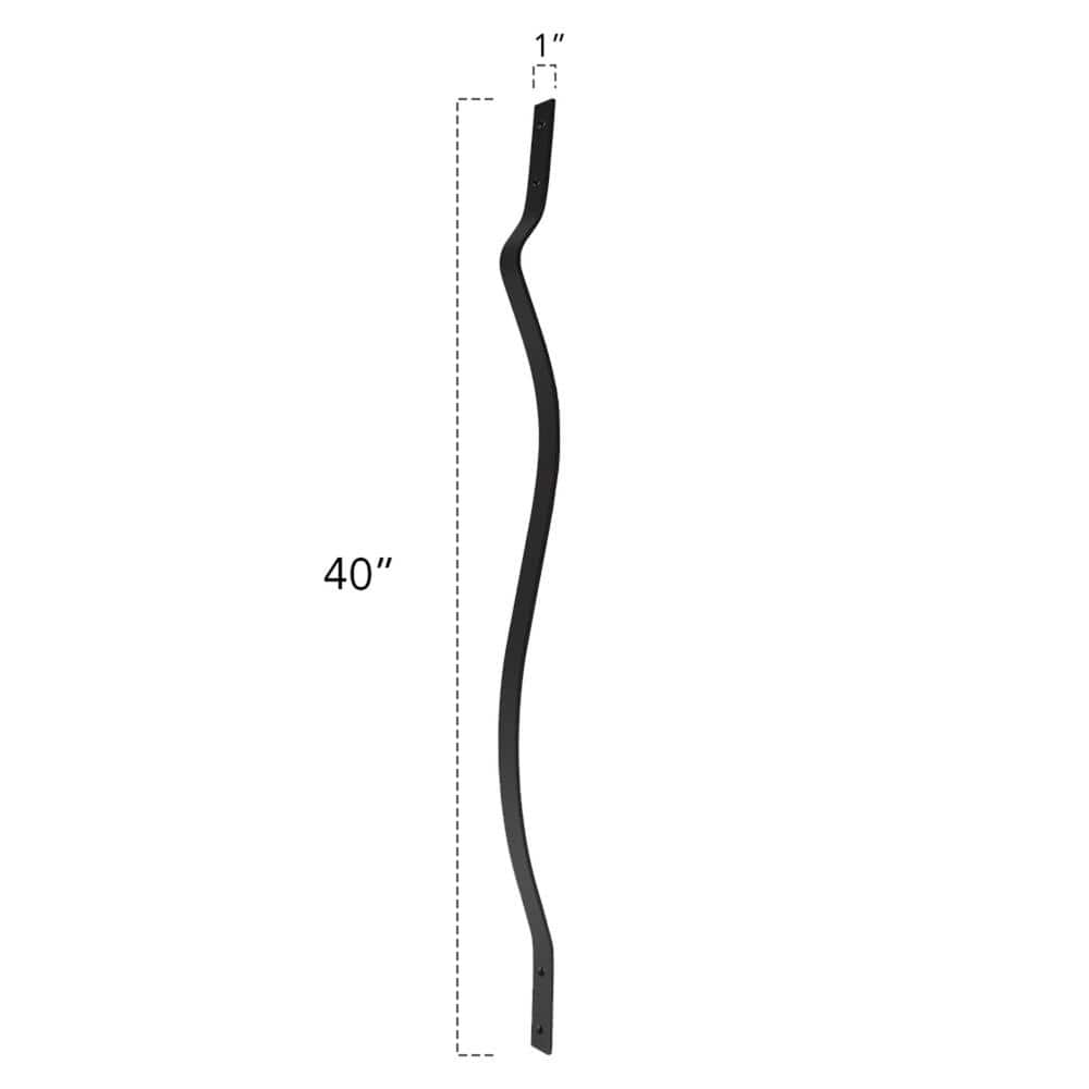Deckorators 40 in. x 1 in. Textured Black Aluminum Baroque Baluster (5-Pack)