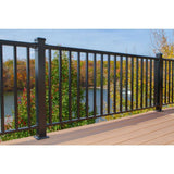 EZ Handrail 3 in. x 3 in. x 44 in. Textured Black Aluminum Post with Welded Base