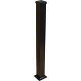 EZ Handrail 3 in. x 3 in. x 44 in. Textured Black Aluminum Post with Welded Base