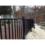 EZ Handrail 3 in. x 3 in. x 38 in. Textured Black Aluminum Post with Welded Base
