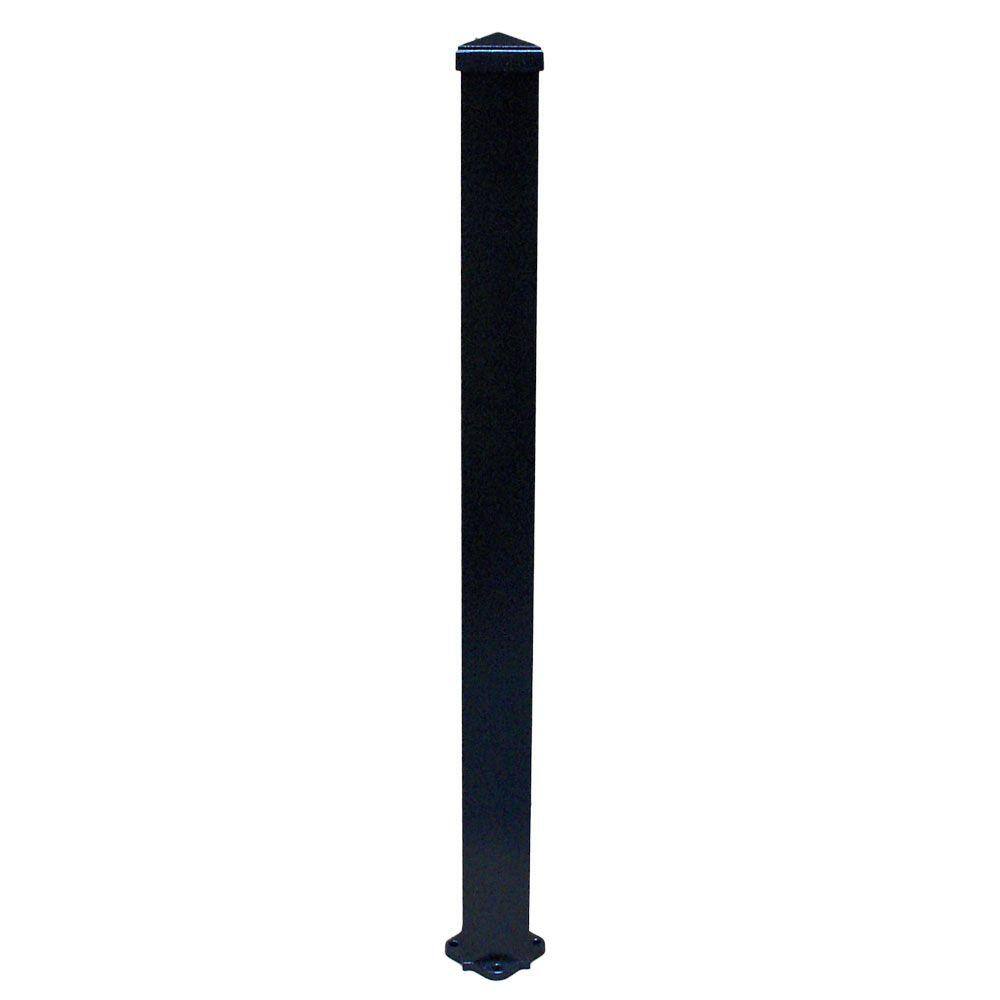 EZ Handrail 3 in. x 3 in. x 50 in. Textured Black Aluminum Post