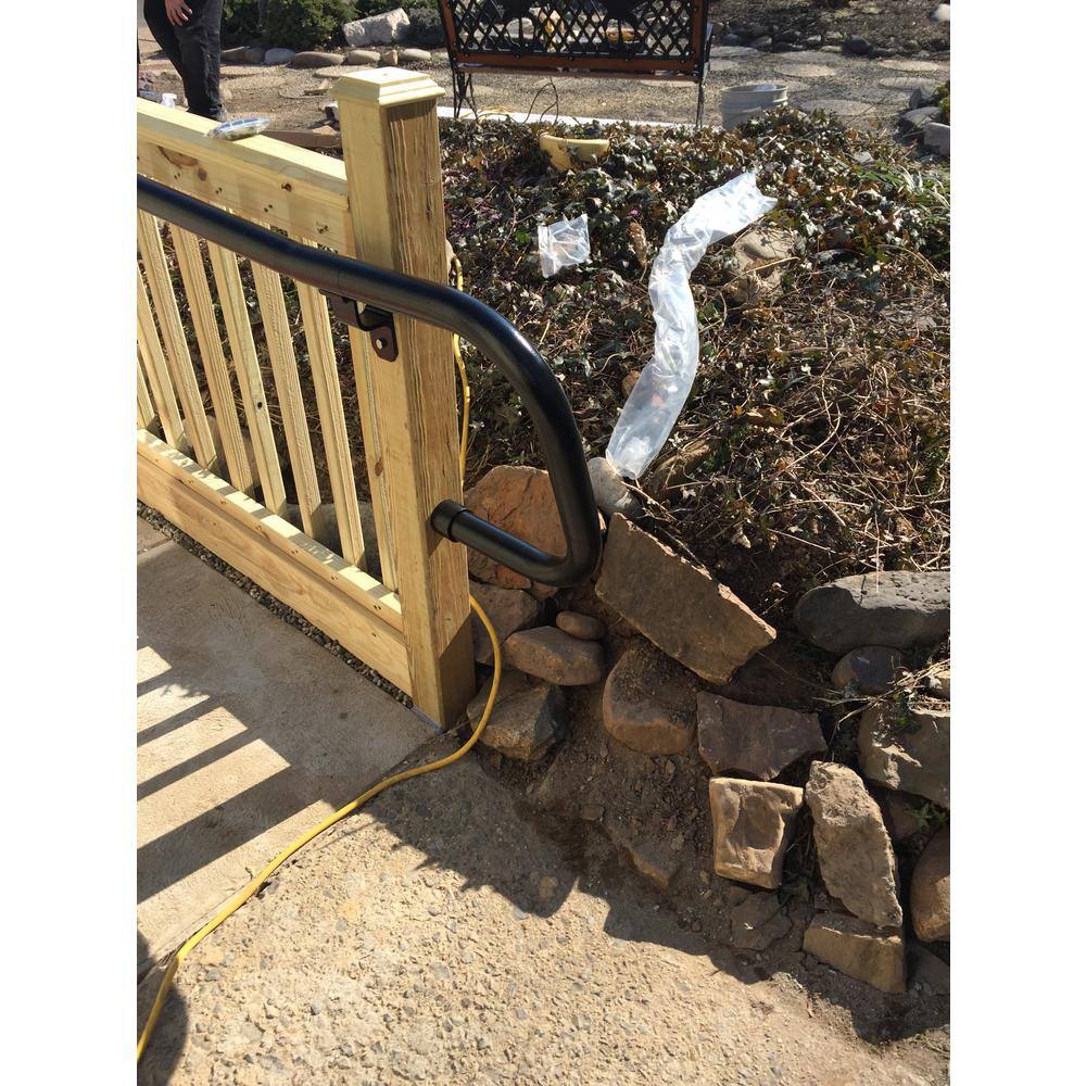 EZ Handrail Textured Black Aluminum Hand Rail End Bracket