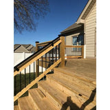 EZ Handrail 4 ft. Textured Black Aluminum Round Straight Handrail Kit
