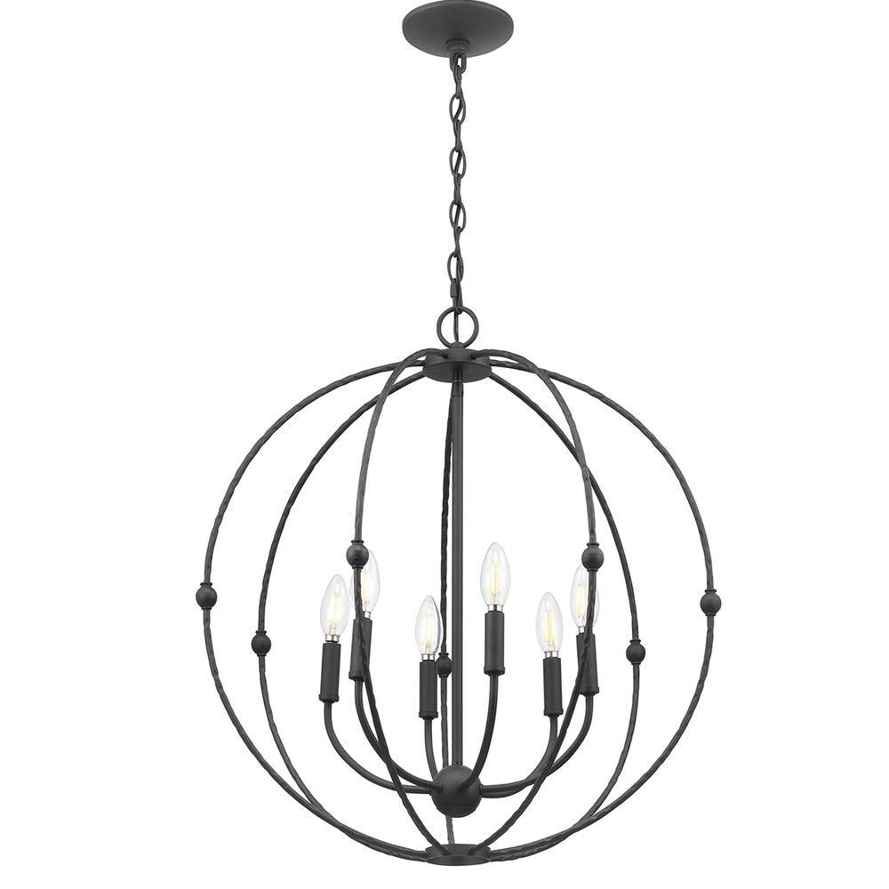 Progress Lighting Pacolet 6-Light Textured Black Chandelier