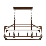 Hunter Highland Hill 8 Light Textured Rust Candlestick Chandelier Kitchen Light
