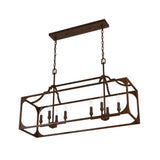 Hunter Highland Hill 8 Light Textured Rust Candlestick Chandelier Kitchen Light