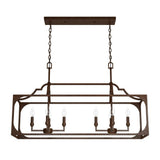 Hunter Highland Hill 8 Light Textured Rust Candlestick Chandelier Kitchen Light