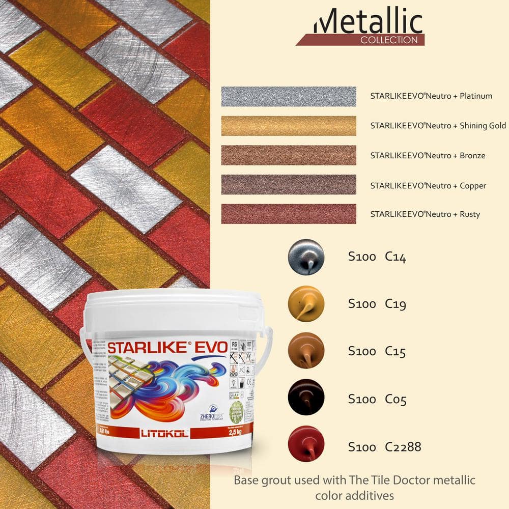 The Tile Doctor Starlike EVO Epoxy Grout 113 Neutro Base for Metallic Color 2.5 kg - 5.5 lbs.