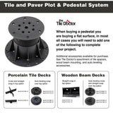 The Tile Doctor 914607-12 Plastic Adjustable Pedestal for Tile and Paver Pedestal System Adjusts 3/4-1" (12-Pieces/Box)