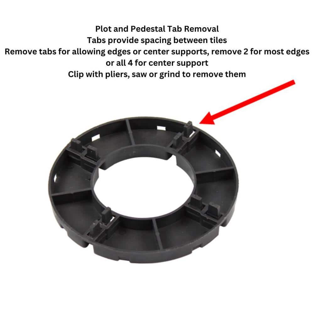 The Tile Doctor 914829-12 Fixed Plastic Pedestal .5" Base Plate for Tile and Paver Pedestal System (12-Pieces/Box)