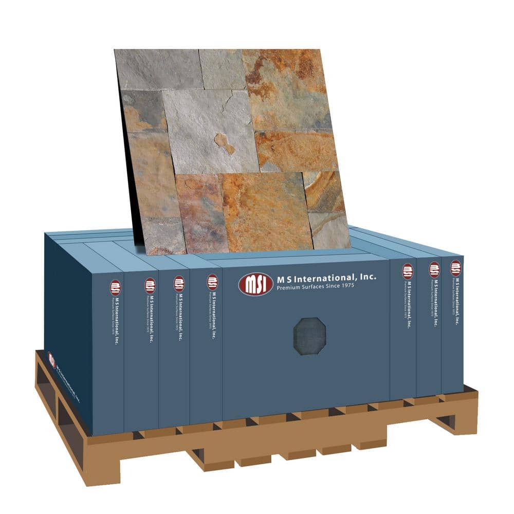 MSI Three Rivers Gold Pattern Gauged Slate Floor and Wall Tile (5 Kits, 80 sq. ft. Pallet)