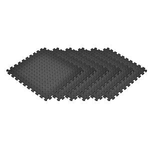 Norsk Black 24 in. x 24 in. EVA Foam Solid Color Diamond Plate Interlocking Tile (30-Tile)