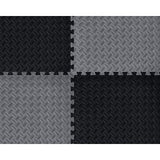 Norsk Black 24 in. x 24 in. EVA Foam Solid Color Diamond Plate Interlocking Tile (18-Tile)