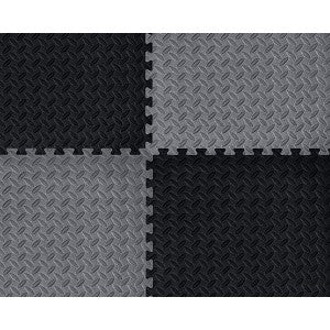 Norsk Black 24 in. x 24 in. EVA Foam Solid Color Diamond Plate Interlocking Tile (54-Tile)
