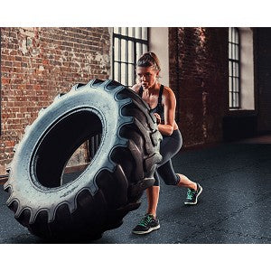 Norsk Shock Absorbent 25.2 in. x 25.2 in. x 0.70 in. Gym Tiles - Black/White Fleck (4-Pack)