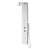 ANZZI VELD Series 64 in. White 2-Jet Shower Panel System with Heavy Rain Showerhead & Spray Wand (Valve Included)