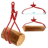 Tidoin 28 in. 3-Claw Heavy Duty Log Grapple Eagle Claws Design Log Lifting Tongs Log Grabs for Lumber