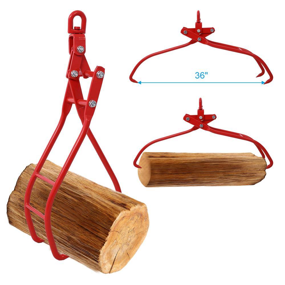Tidoin 36 in. 3-Claw Heavy Duty Log Grapple Eagle Claws Design Log Lifting Tongs Log Grabs for Lumber