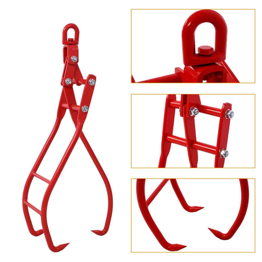 Tidoin 36 in. 3-Claw Heavy Duty Log Grapple Eagle Claws Design Log Lifting Tongs Log Grabs for Lumber