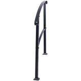 Tidoin 55 in. H x 37 in. W Black Steel Outdoor Stair Railing Kit Fit 1 or 3 Steps