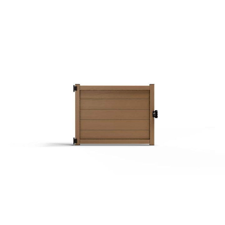 Natures Composites Composite Modern Horizontal Privacy ( 3 .5 ft. H x 4 ft. W) Timber Brown Perimeter Fence Gate