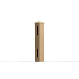 Natures Composites Composite 2-Rail Start/End Post with Post Cap for Traditional Ranch Rail System (5 in. x 5 in. x 50 in. L) Timber Brown