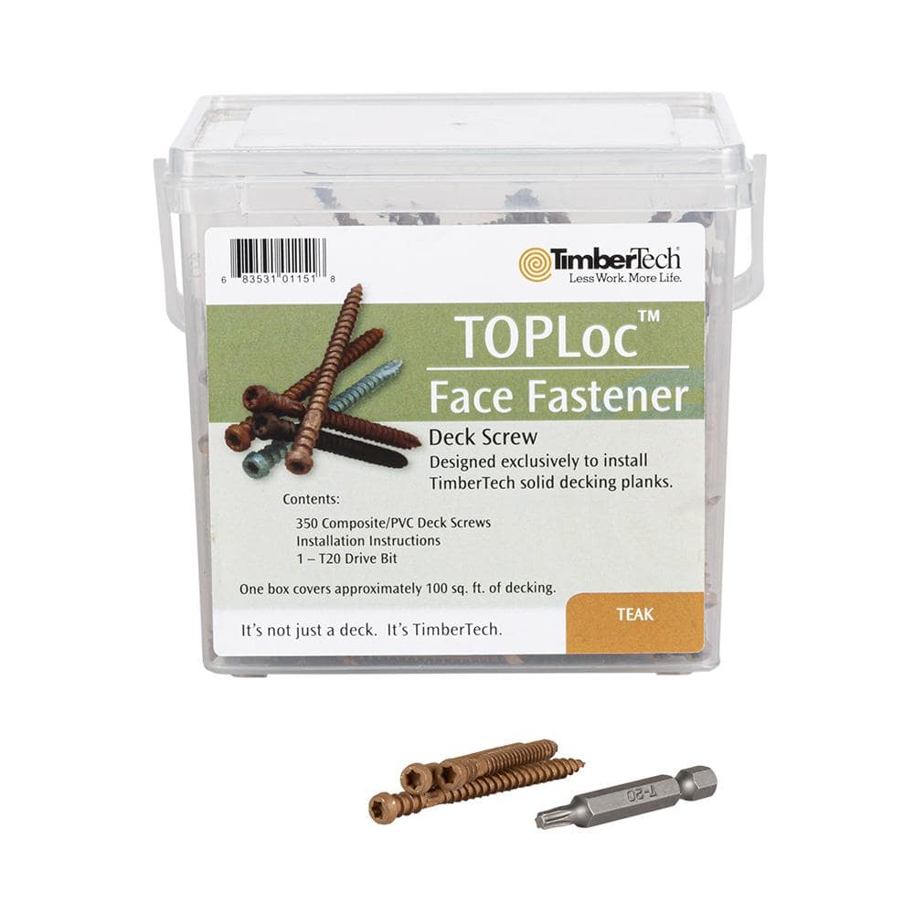 TimberTech TOPLoc for Composite Teak 100 sq. ft. (350 - 2 1/2-in screws, 2 bits)