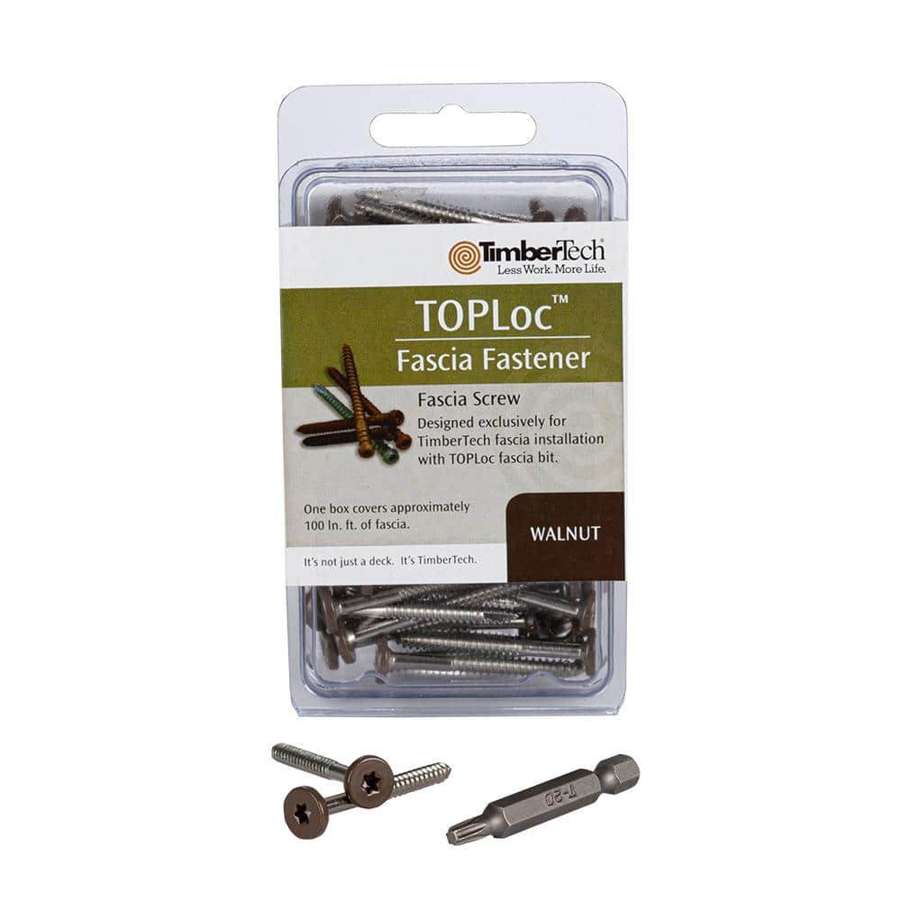 TimberTech TOPLoc for Composite Fascia Walnut 80 LF (100 1-3/4 in. Screws, 1-Bit)