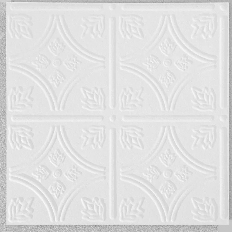 Armstrong Ceilings TinLook TinTile 12-in x 12-in Surface-Mount Acoustic Ceiling Tiles, White, 40-Pack (Item 1240)