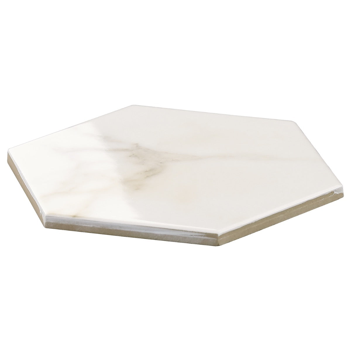 Amalfi Calacatta 6" Hexagon Polished Porcelain Tile - Lux Tile