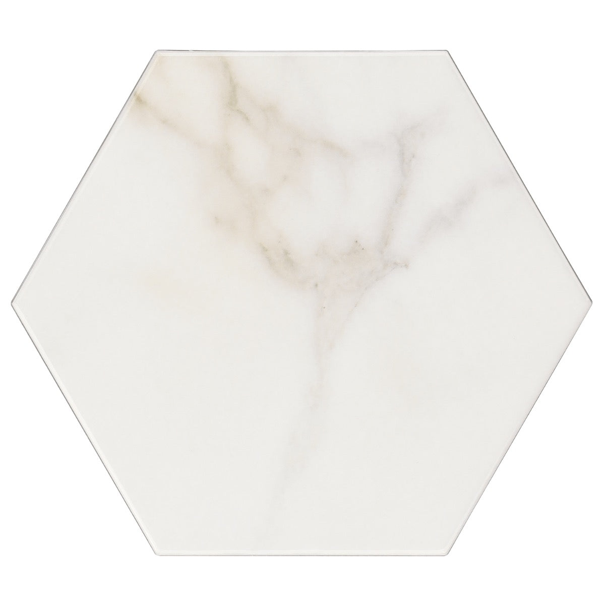 Amalfi Calacatta 6" Hexagon Polished Porcelain Tile - Lux Tile