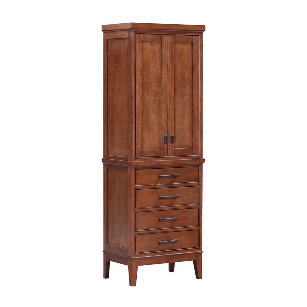 Avanity Madison 24" W x 16" D x 71" H Tobacco Linen Cabinet