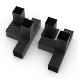 TOJA GRID Quad 4 Arm Pergola Extension Bracket and Solo for 4x4 Wood Posts (2-Pack)