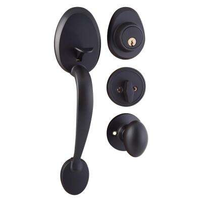 Keep Plate Black Iron Door Handleset Combo Pack with Dirk Door Lever - Super Arbor