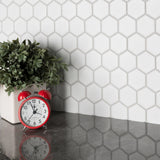 Merola Tile Metro Hex 2 in. Matte White Porcelain Mosaic Tile, 11-1/8 in. x 12-5/8 in. x 6 mm (9.96 sq. ft. per case)