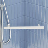 TOOLKISS 34.75 in. W x 72 in. H Neo-Angle Pivot Semi Frameless Corner Shower Enclosure in White with Clear Glass