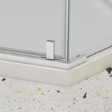 TOOLKISS 34.75 in. W x 72 in. H Neo-Angle Pivot Semi Frameless Corner Shower Enclosure in White with Clear Glass